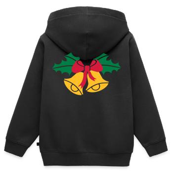 Glocken Weihnachten - Kinder Premium Organic Zip Hoodie - Schwarz - Hinten - AI Model Kid Male (0cm)