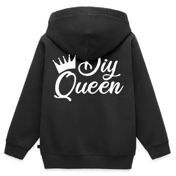 DIY Queen - Kinder Premium Organic Zip Hoodie - Schwarz - Hinten - AI Model Kid Male (0cm)