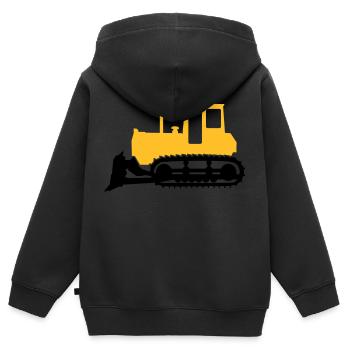 Bulldozer - Sweat Premium à capuche zippé enfant bio - noir - Dos - AI Model Kid Male (0cm)