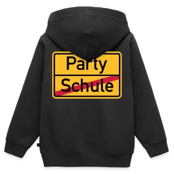 Party - Kinder Premium Organic Zip Hoodie - Schwarz - Hinten - AI Model Kid Male (0cm)