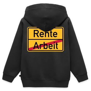 Rente - Kinder Premium Organic Zip Hoodie - Schwarz - Hinten - AI Model Kid Male (0cm)