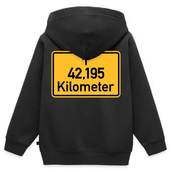 Marathon - Sweat Premium à capuche zippé enfant bio - noir - Dos - AI Model Kid Male (0cm)