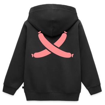 Saucisse - Sweat Premium à capuche zippé enfant bio - noir - Dos - AI Model Kid Male (0cm)