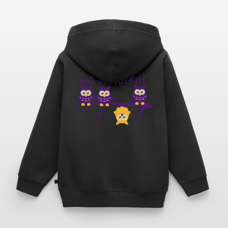 Abdulazeez be different 4 owls differ Kids Premium Organic Zip-up Hoodie