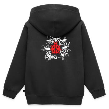 ladybug - Kids Premium Organic Zip-up Hoodie - black - Back - AI Model Kid Male (0cm)