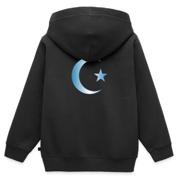 symbole turc - Sweat Premium à capuche zippé enfant bio - noir - Dos - AI Model Kid Male (0cm)