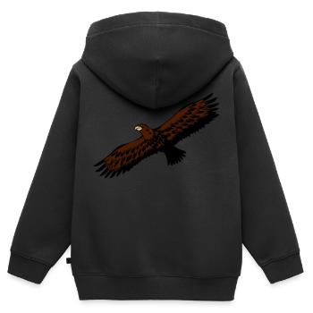 Adler vogel fliegen anmut raubvogel - Kinder Premium Organic Zip Hoodie - Schwarz - Hinten - AI Model Kid Male (0cm)