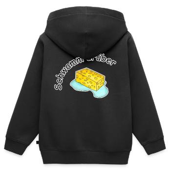 Schwamm drüber Geschenk Idee putzen - Kinder Premium Organic Zip Hoodie - Schwarz - Hinten - AI Model Kid Male (0cm)
