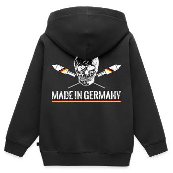Pyro Silvester Deutschland - Kinder Premium Organic Zip Hoodie - Schwarz - Hinten - AI Model Kid Male (0cm)