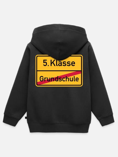 5. Klasse - Kinder Premium Organic Zip Hoodie - Schwarz