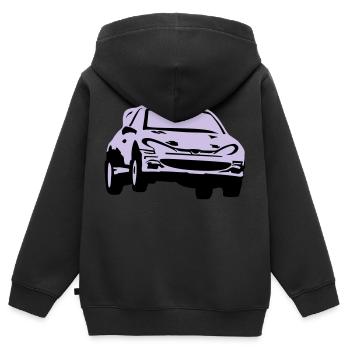 Rallye, Rallyeauto, Rennauto - Kinder Premium Organic Zip Hoodie - Schwarz - Hinten - AI Model Kid Male (0cm)