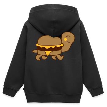 tortue panzertier mignonne mignonne heureuse - Sweat Premium à capuche zippé enfant bio - noir - Dos - AI Model Kid Male (0cm)
