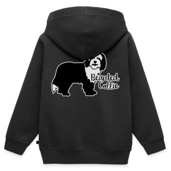 Bearded Collie - Kinder Premium Organic Zip Hoodie - Schwarz - Hinten - AI Model Kid Male (0cm)