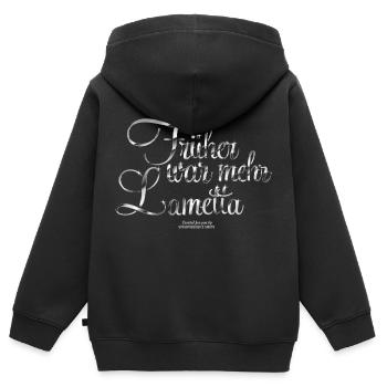 Früher war mehr Lametta - Kinder Premium Organic Zip Hoodie - Schwarz - Hinten - AI Model Kid Male (0cm)