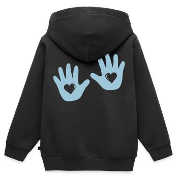 baby_haende_001 - Sweat Premium à capuche zippé enfant bio - noir - Dos - AI Model Kid Male (0cm)