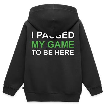 I paused my game - Kids Premium Organic Zip-up Hoodie - black - Back - AI Model Kid Male (0cm)
