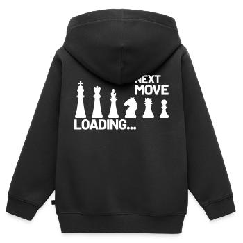 Schach Schachspieler Schachverein lustig - Kinder Premium Organic Zip Hoodie - Schwarz - Hinten - AI Model Kid Male (0cm)