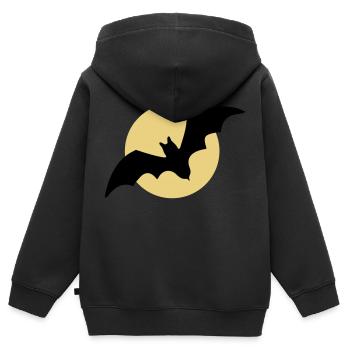 Fliegende Fledermaus Mond - Kinder Premium Organic Zip Hoodie - Schwarz - Hinten - AI Model Kid Male (0cm)