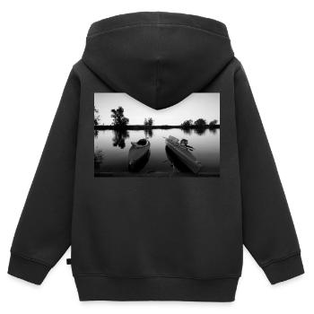 Folding boats - Kids Premium Organic Zip-up Hoodie - black - Back - AI Model Kid Male (0cm)