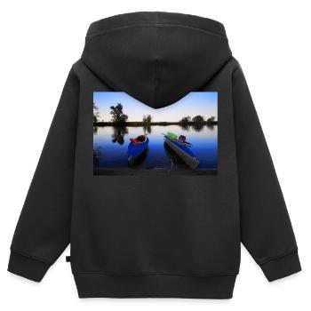 Folding boats - Kids Premium Organic Zip-up Hoodie - black - Back - AI Model Kid Male (0cm)