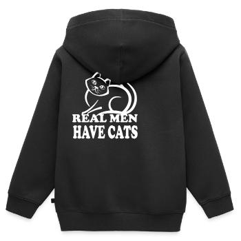 Chat Chat - Sweat Premium à capuche zippé enfant bio - noir - Dos - AI Model Kid Male (0cm)