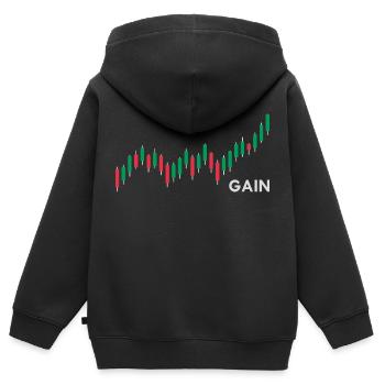 Forex Trader - Candlestick Chart - Trading Shirt - Kinder Premium Organic Zip Hoodie - Schwarz - Hinten - AI Model Kid Male (0cm)