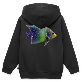 Coral fish - Kids Premium Organic Zip-up Hoodie - black - Back - AI Model Kid Male (0cm)