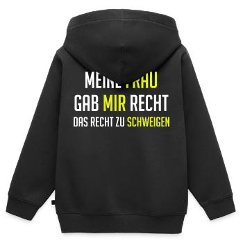Frauen haben immer Recht - Partnerlook Partner - Kinder Premium Organic Zip Hoodie - Schwarz - Hinten - AI Model Kid Male (0cm)