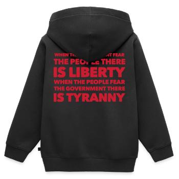 Craignez le peuple - Sweat Premium à capuche zippé enfant bio - noir - Dos - AI Model Kid Male (0cm)
