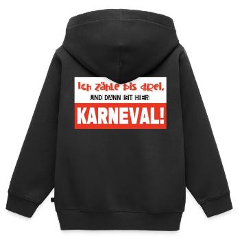 Karneval - Kinder Premium Organic Zip Hoodie - Schwarz - Hinten - AI Model Kid Male (0cm)