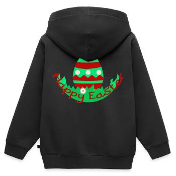 Ostern - Kinder Premium Organic Zip Hoodie - Schwarz - Hinten - AI Model Kid Male (0cm)