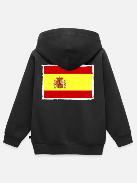 Spain - Kinder Premium Organic Zip Hoodie - Schwarz