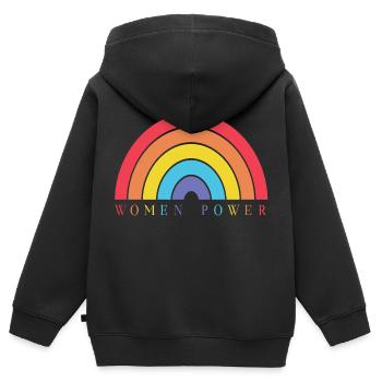 Women Power - Frauenrechte - Kinder Premium Organic Zip Hoodie - Schwarz - Hinten - AI Model Kid Male (0cm)
