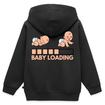 Chargement de bébé - Sweat Premium à capuche zippé enfant bio - noir - Dos - AI Model Kid Male (0cm)
