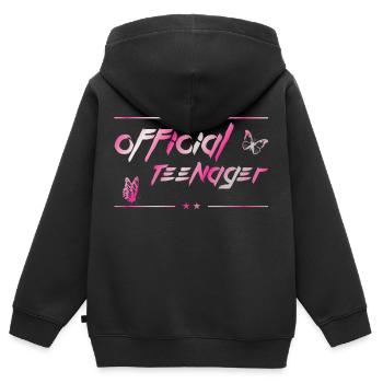 official teenager - Geburtstags Design für teens - Kinder Premium Organic Zip Hoodie - Schwarz - Hinten - AI Model Kid Male (0cm)