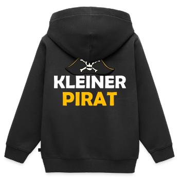 Kleiner Pirat Kapitän - Kinder Premium Organic Zip Hoodie - Schwarz - Hinten - AI Model Kid Male (0cm)