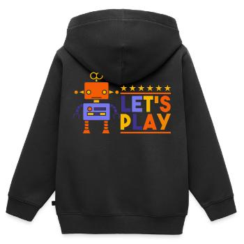 ROBOTER LASS UNS SPIELEN by The Manzanita´s - Kinder Premium Organic Zip Hoodie - Schwarz - Hinten - AI Model Kid Male (0cm)