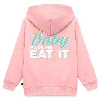 Femme enceinte alimentation - Sweat Premium à capuche zippé enfant bio - rose - Dos - AI Model Kid Female (0cm)