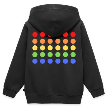rainbow points - Sweat Premium à capuche zippé enfant bio - noir - Dos - AI Model Kid Male (0cm)