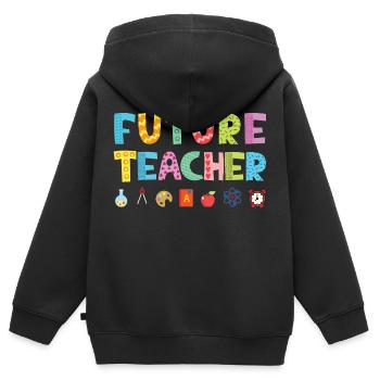 Future Teacher - Kinder Premium Organic Zip Hoodie - Schwarz - Hinten - AI Model Kid Male (0cm)