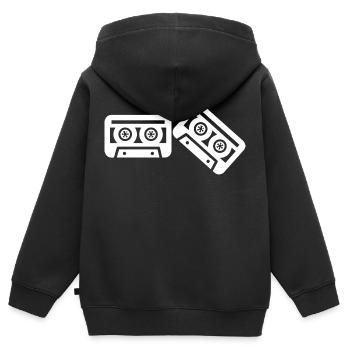 Rock and Roll Rock Music - Kinder Premium Organic Zip Hoodie - Schwarz - Hinten - AI Model Kid Male (0cm)