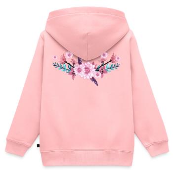 blumen - Kinder Premium Organic Zip Hoodie - Rosa - Hinten - AI Model Kid Female (0cm)