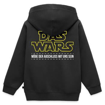 La Wars School Fin de l’école - Sweat Premium à capuche zippé enfant bio - noir - Dos - AI Model Kid Male (0cm)