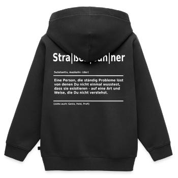 Straßenbahner - Lustiges Straßenbahn Geschenk - Kinder Premium Organic Zip Hoodie - Schwarz - Hinten - AI Model Kid Male (0cm)