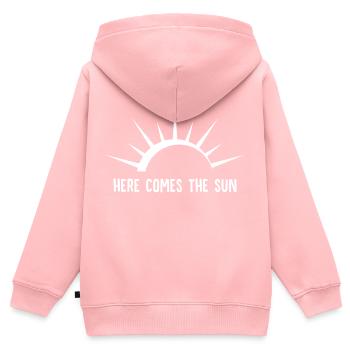 Voici le soleil - Sweat Premium à capuche zippé enfant bio - rose - Dos - AI Model Kid Female (0cm)