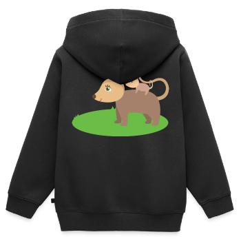 Opossums - Kinder Premium Organic Zip Hoodie - Schwarz - Hinten - AI Model Kid Male (0cm)