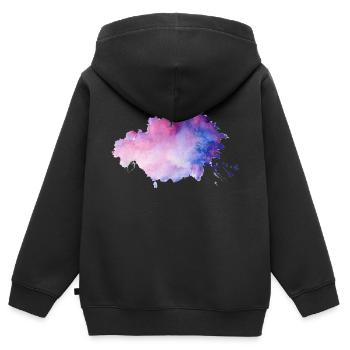 Farbklecks - Kinder Premium Organic Zip Hoodie - Schwarz - Hinten - AI Model Kid Male (0cm)