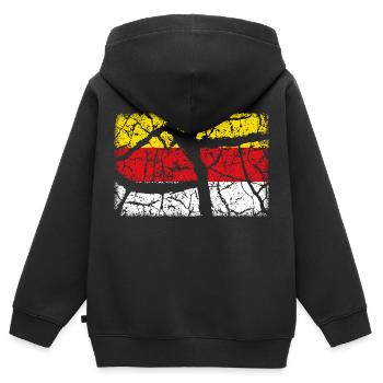 Carinthie Vintage - Sweat Premium à capuche zippé enfant bio - noir - Dos - AI Model Kid Male (0cm)
