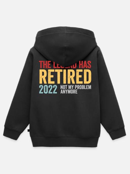 Funny Retirement The Legend Has Retired 2022 - Premium børne zip-hættetrøje økologisk - sort