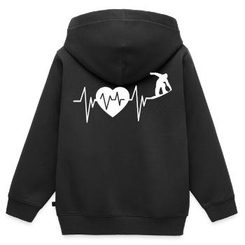 Snowboard Snowboarder - Sweat Premium à capuche zippé enfant bio - noir - Dos - AI Model Kid Male (0cm)